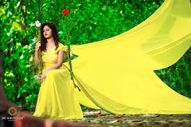 Yellow Trail Gown On Rent Bridal Shoot Rent Dresses Gowns