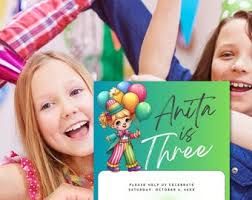 Circus Birthday Invitation Digital Download Printable Carnival Invitation