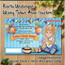 Saat merayakan momen perayaan ultah tahun anak, bersama keluarga. Undangan Ultah Anak Custom 8 X 12 Cm Shopee Indonesia