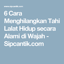 6 Cara Menghilangkan Tahi Lalat Hidup Secara Alami Di Wajah Jerawat Wajah Alam