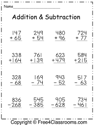 Two digit addition and subtraction with regrouping pdf 5. Free Addition And Subtraction Worksheets 3 Digit With Regrouping Free4classrooms