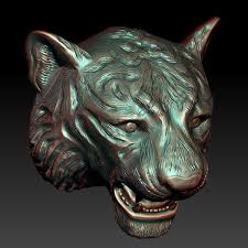 3d Tiger Head Tiger Head Lion Sculpture Headed