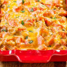 Easy chicken enchilada casserole is packed with layers of chicken, enchilada sauce, tortillas, and cheese. Chicken Enchilada Bake So Quick Easy Averie Cooks