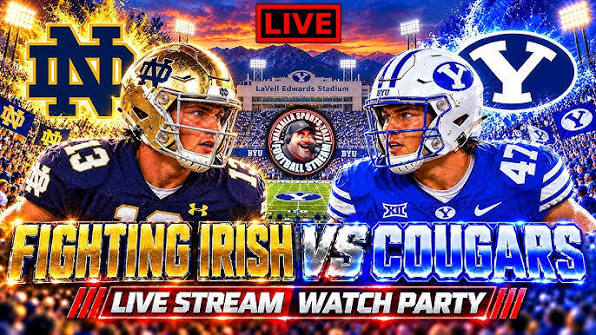 🏈 Notre Dame Fighting Irish VS BYU Cougars 🔴 LIVE STREAM 🔴 Watch Party  Play By Play