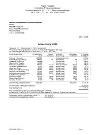 Kommt es zu einem verkauf oder einer vermietung dieser. Musterabrechnung Uwe Hauser Immobilien
