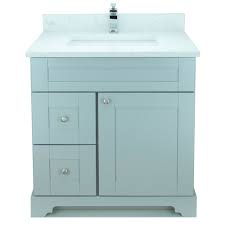 The bathroom is associated with the weekday morning rush, but it doesn't have to be. Lukx Bold Damian 30 Inch Vanity In Grey Left Side Drawers With Carerra Quartz Top The Home Depot Canada