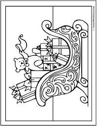 We have coloring pages of santa claus riding his sleigh with his reindeer, relaxing at home after christmas deliveries, working with his elves in the north pole and sneaking down the chimney to deliver presents to sleeping children. Coloring Pages Christmas Santa Sleigh