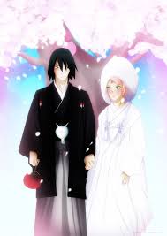 Their Wedding Day Digital Art Anime Sakura And Sasuke Sasuke Uchiha Sakura Haruno