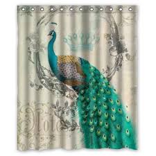Amazon Com Stylish Living Elegant Vintage Peacock Art Animal Art Bathroom Shower Curtai Fabric Shower Curtains Animal Shower Curtain Shower Curtain Polyester