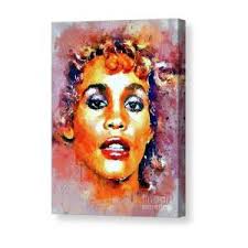 Whitney Houston Grunge Portrait Canvas Print by Daniel Janda