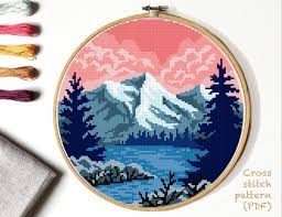 Their patterns are 100 percent completely free. Landscape Modern Cross Stitch Pattern Nature Counted Cross Etsy Modern Cross Stitch Patterns Cross Stitch Patterns Nature Cross Stitch