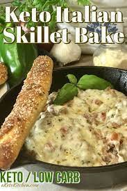 Keto Italian Skillet Bake A Keto Kitchen Italian Sausage Recipes Ground Italian Sausage Recipes Sweet Italian Sausage Recipes