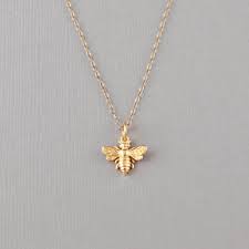 Little Gold Bee Necklace Acharmedimpression On Etsy Bee Jewelry Bee Necklace Mom Jewelry