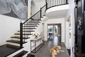101 Foyer Ideas For Great First Impressions Photos Contemporary Stairs Staircase Molding Black And White Stairs