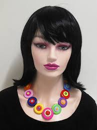 Vibrant Multicolor Necklace, Colorful Button Necklace, Boho Necklace,  Birthday or Mothers Day Gift, Handmade Bright and Beautiful Necklace