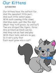Our Kittens By Evaleen Stein Kids Poems Poetry For Kids Animal Poems