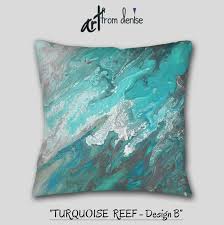 Modern Throw Pillows Teal Gray Turquoise Blue And White Etsy Teal Throw Pillows Coastal Throw Pillows Throw Pillows Bed
