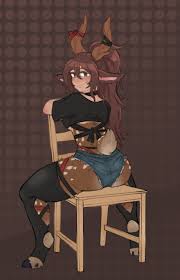 Rule 34 - Brown Fur Brown Hair Deer Ears Deer Girl Deer Tail Faun Freckles  Green Eyes Hooves Horns Long Hair Pomutop Root (eztarg3t) Shorts Sitting On  Chair Spotted Fur Thighhighs | 10082687