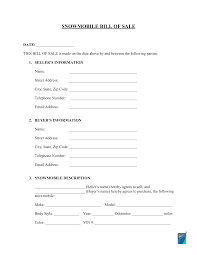 After signing, a last will should be distributed to all the beneficiaries and to the testator's attorney. Free Snowmobile Bill Of Sale Form Template Formspal