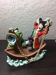 Disney Peter Pan Captain Hook Pocket Watch Statue Figurine Ltd Edition Peter Pan Disney Captain Hook Statue