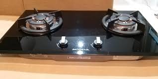 Plat berlapis kaca, knob dan,warna: Kompor Tanam Modena 2 Tungku Kitchen Appliances Di Carousell