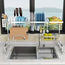 Make sure this fits by entering your model number. 304 Silver Stainless Steel Kitchen Rack Sink Drain Rack Dish Bowl Holder Kitchen Storage Rack 2 Floors Shelf Eglobalgo