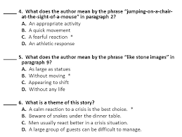 Keeping the guests quiet until the cobra leaves the room. The Dinner Party Close Reading And Tda Ppt Video Online Download