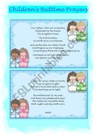 For example, have them start with i thank god for in order to help prayer become part of your children's routine, set aside time to pray together. Bedtime Prayers For Children Esl Worksheet By Aisha77
