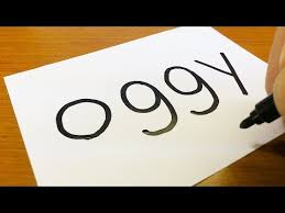Very Easy ! How to turn words OGGY into a Cartoon - How to draw ...