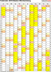 11 mac isra dan mi'raj (kdh, nsn, pls). Kalender 2019 Baden Wurttemberg Ferien Feiertage Excel Vorlagen