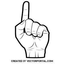 Black And White Pointer Finger Raised Index Finger In 2020 Vector Free Free Vector Images Clip Art