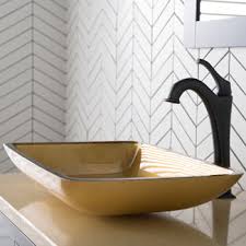 kraus rectangular gold glass bathroom