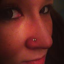 Would Like To Do A Double Nose Piercing With The Top One With A Small Metal Heart Face Piercings Nose Piercing Nose Piercing Stud