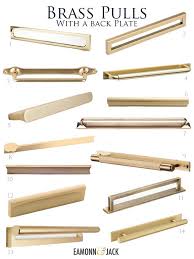 Brass Pulls With A Back Plate Brass Kitchen Hardware Diy Kitchen Cabinets Makeover Cabinet Door Handles