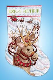 #counted cross stitch #cross stitch #framed cross stitch #cross stitch patch #crosshatching #counted cross stitch #cross stitch #crossstitcher #crossstitch #needlework #xstitch #christmas. Design Works Reindeer Ride Stocking Counted Cross Stitch Kit