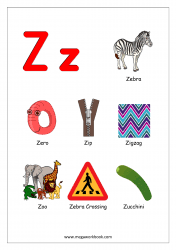 4 · zafu · zags · zany · zaps ; Things That Start With A B C D And Each Letter Alphabet Chart Objects Beginning With Letter Alphabets With Pictures Megaworkbook