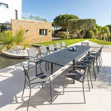 salon de jardin truffaut patio concrete dining table house exterior