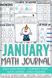 1st Grade Math Journal January Spiral Review Math Journals January Math Kindergarten Math Activities
