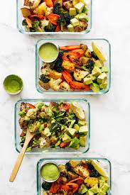 Roasted Vegetable Bowls With Green Tahini Pinch Of Yum Recipe Vegetarian Recipes Healthy Recipes Roasted Vegetables