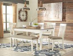 Bardilyn Dining Set W Bench White Dining Room Furniture Rectangular Dining Room Table White Dining Room