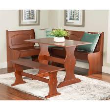 linon chelsea wood dining nook set in
