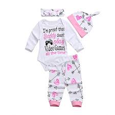 Amazon Com 4 Pcs Baby Girls Pants Set Newborn Infant
