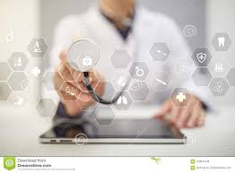 Medical Concept On Virtual Screen Healthcare Online