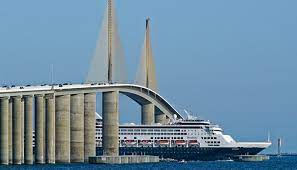 At 180.5ft off the tampa bay, the i275 skyway bridge looks very tall. Sunshine Skyway Bridge Sunshine Skyway Bridge Cruise Ship Skyway