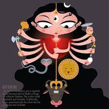 Navratri Day6 For Hindus The Mother Goddess Durga Is A Very Special Deity Able To Appear In Nine Different Forms Eac Durga Painting Ganesha Pictures Durga