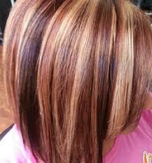 Chocolate Brown Caramel Blonde And Copper Highlight Lowlight Mix Hair Color Short Hair Highlights Brown Hair With Highlights Hair Highlights