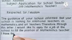 The key to writing a cover letter for a job you have never done is to focus on your transferable skills. Job Application Letter For School Teacher Mathematics Teacher Youtube