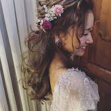 昨日の花嫁様のお色直しスタイル パッチンエクステを付けてボリュームupしております ウェディング ヘアスタイル 結婚式 髪型 ブライダル 髪型
