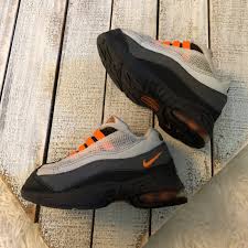 Nike Airmax 95 2010 Issue Grey With Dark Grey Black And Orange Detail Size Toddler 7c Super Cute Airmax 95 Nike Air Max 95 Retro Sneakers Nike Air Max