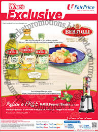 Ntuc Fairprice Fairprice Supermarket Promotion Ntuc Fairprice Bertolli Free Mayer Blender 20 26 July 2018 Redeem A Free Mayer P Food Tasting Bertolli Food